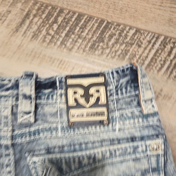 Rock Revival Light Blue Distressed Straight Jeans - Picture 10 of 16